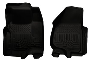 Ford Super Duty Floor Liners - Front - Husky Liners - WeatherBeater - Black - `11-`12